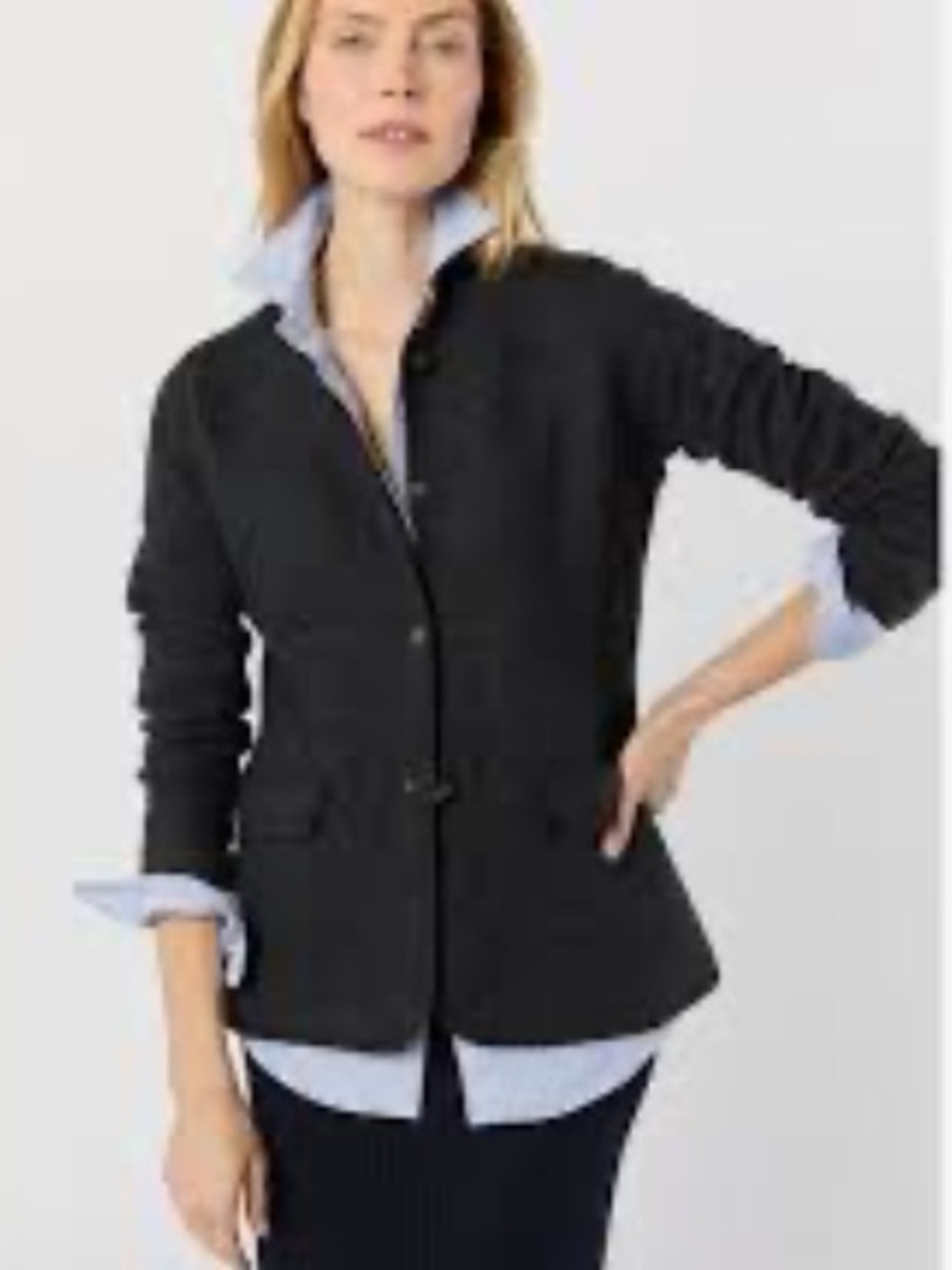 ANN MASHBURN Charcoal Tyrolean Boiled Wool Jacket